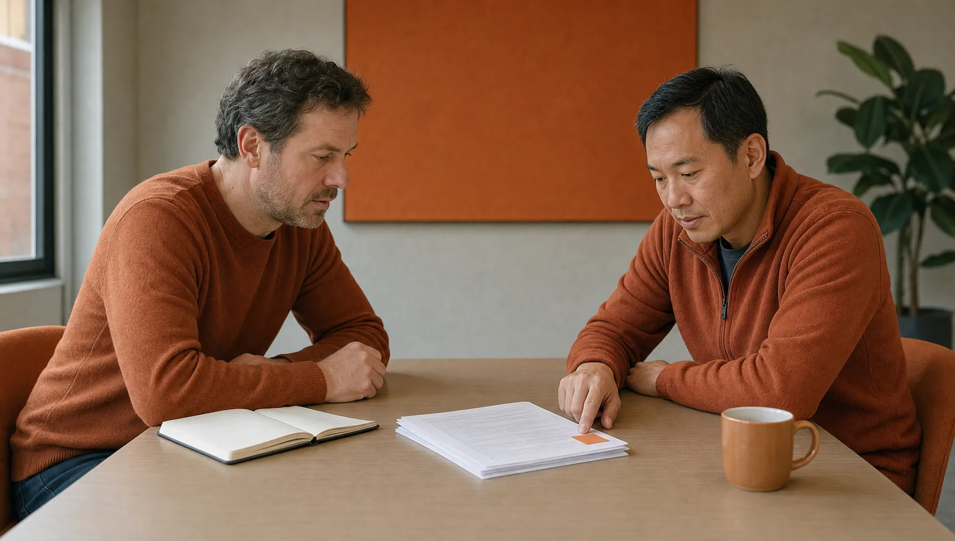 A founder and technical owner review recovery notes after a bad product handoff.