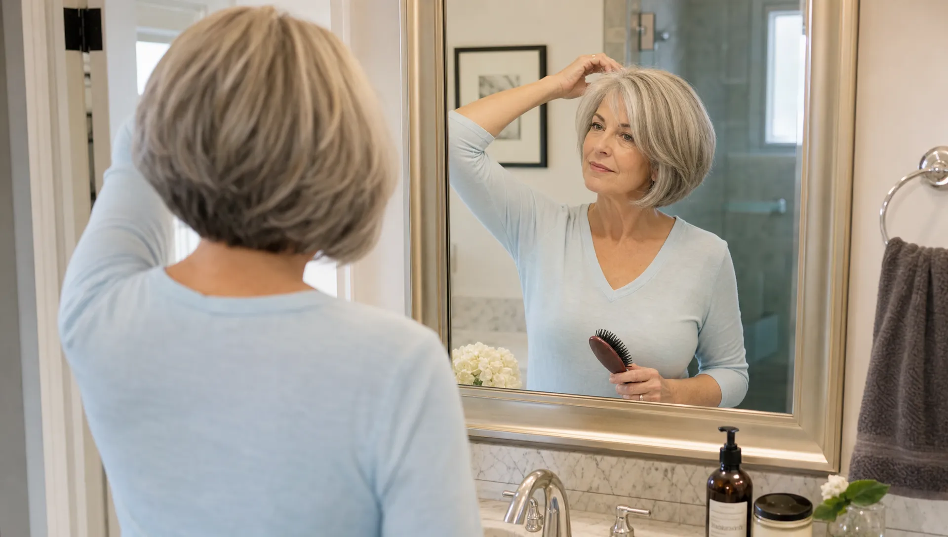 Short Layered Bob for Older Ladies With Easy Everyday Volume