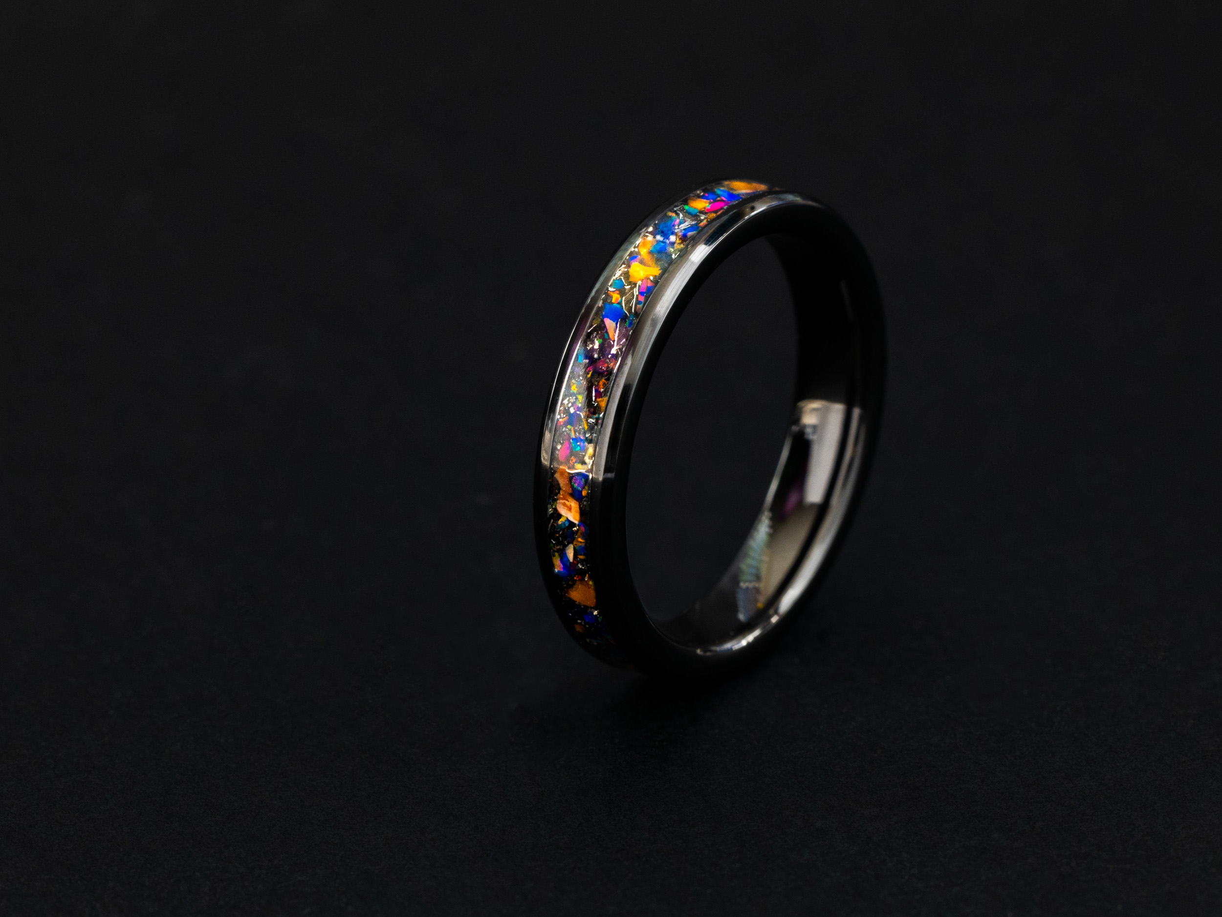 Real handmade Meteorite Ring made with authentic pieces of meteorite.