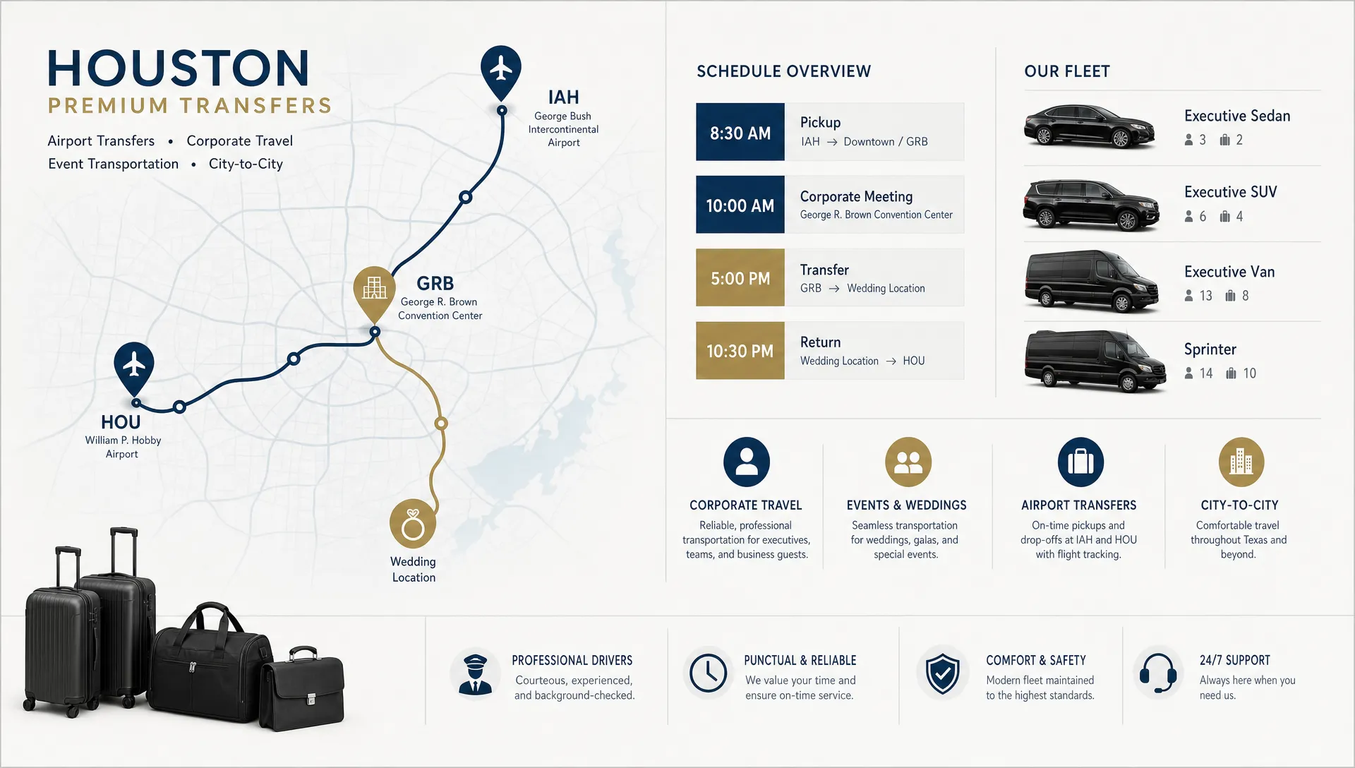 Houston Limo Service for Airport, Events, and Business Travel