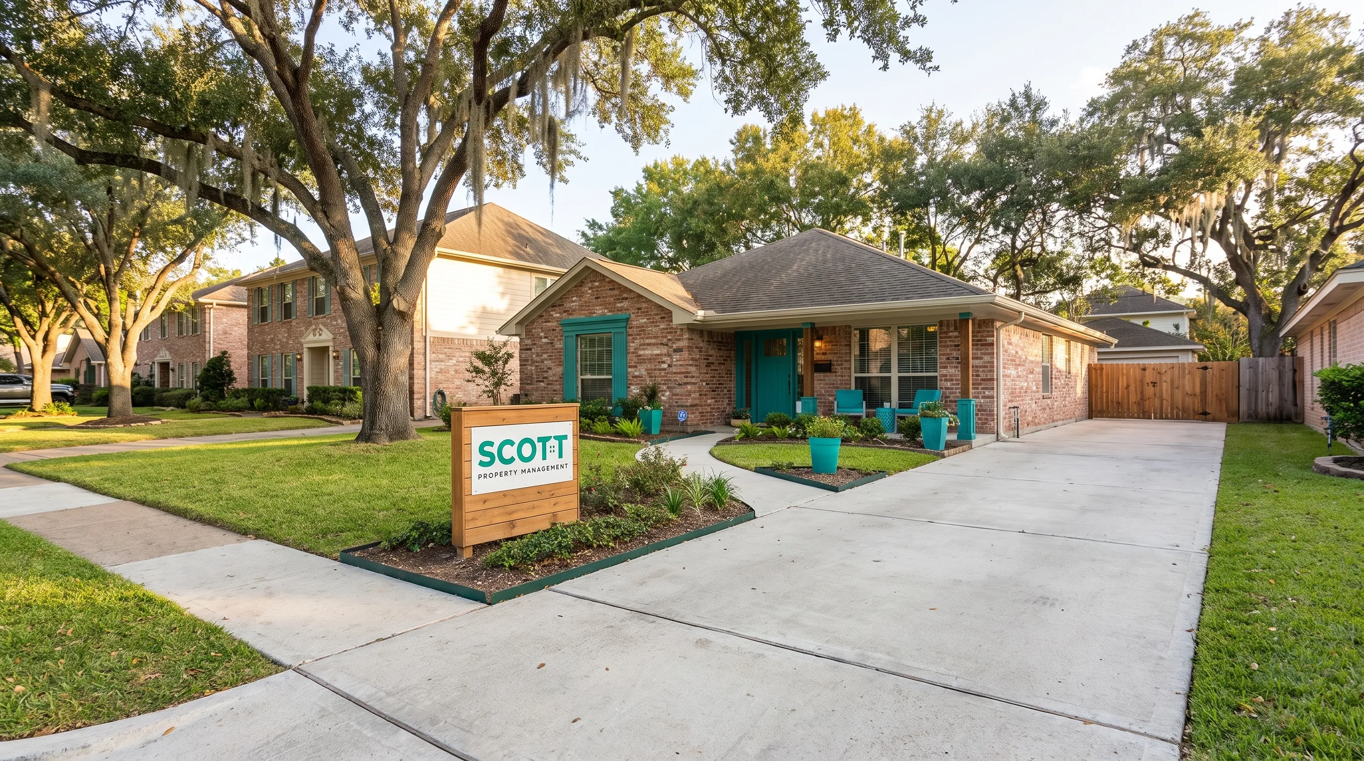 A furnished rental home on a Houston residential street, the property whose availability and commitments must be checked before extending a tenant’s stay.